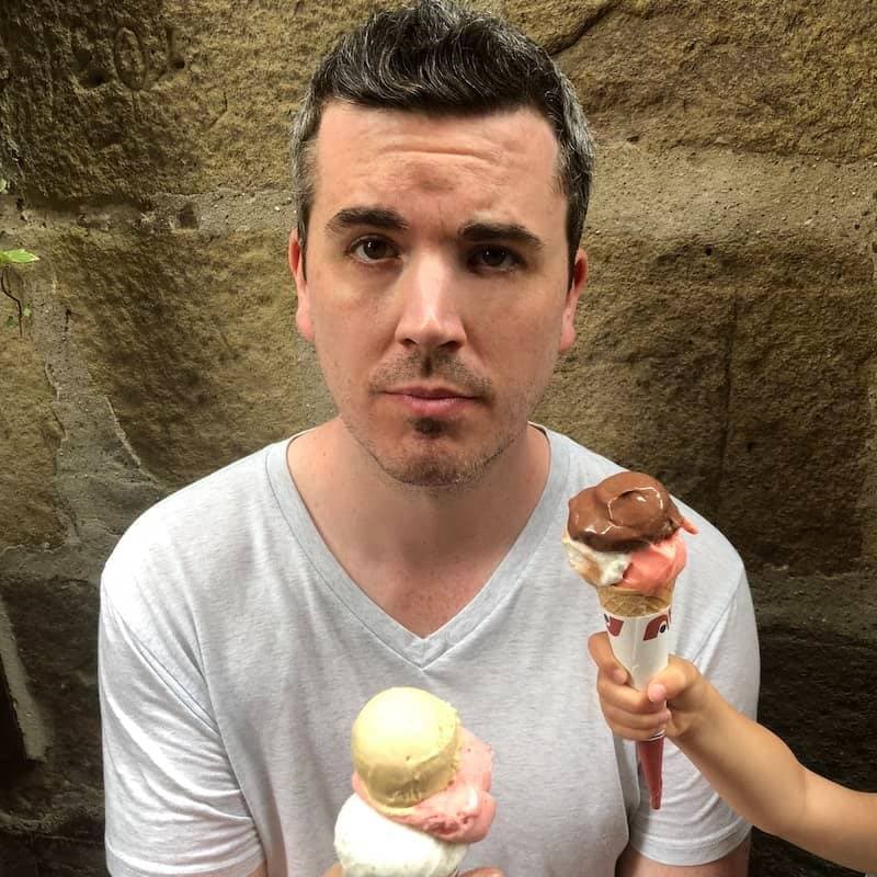 Matt being offered ice cream